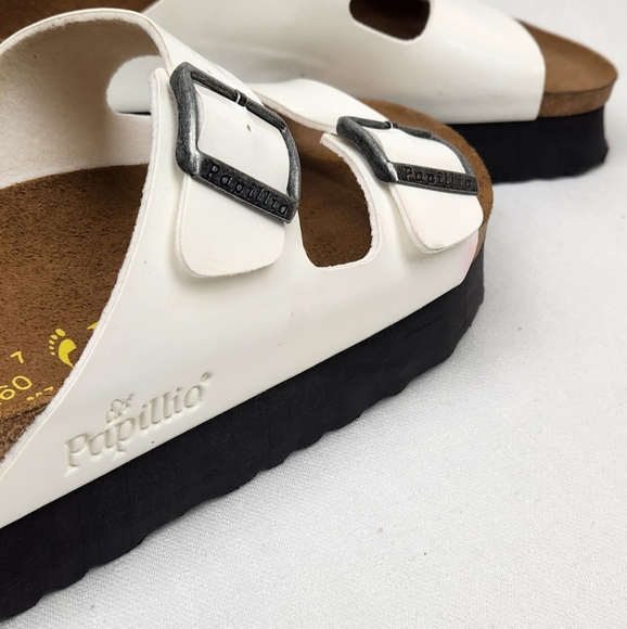 Papillio By Birkenstock White Platform Slip-on Sandals. - Picture 10 of 12